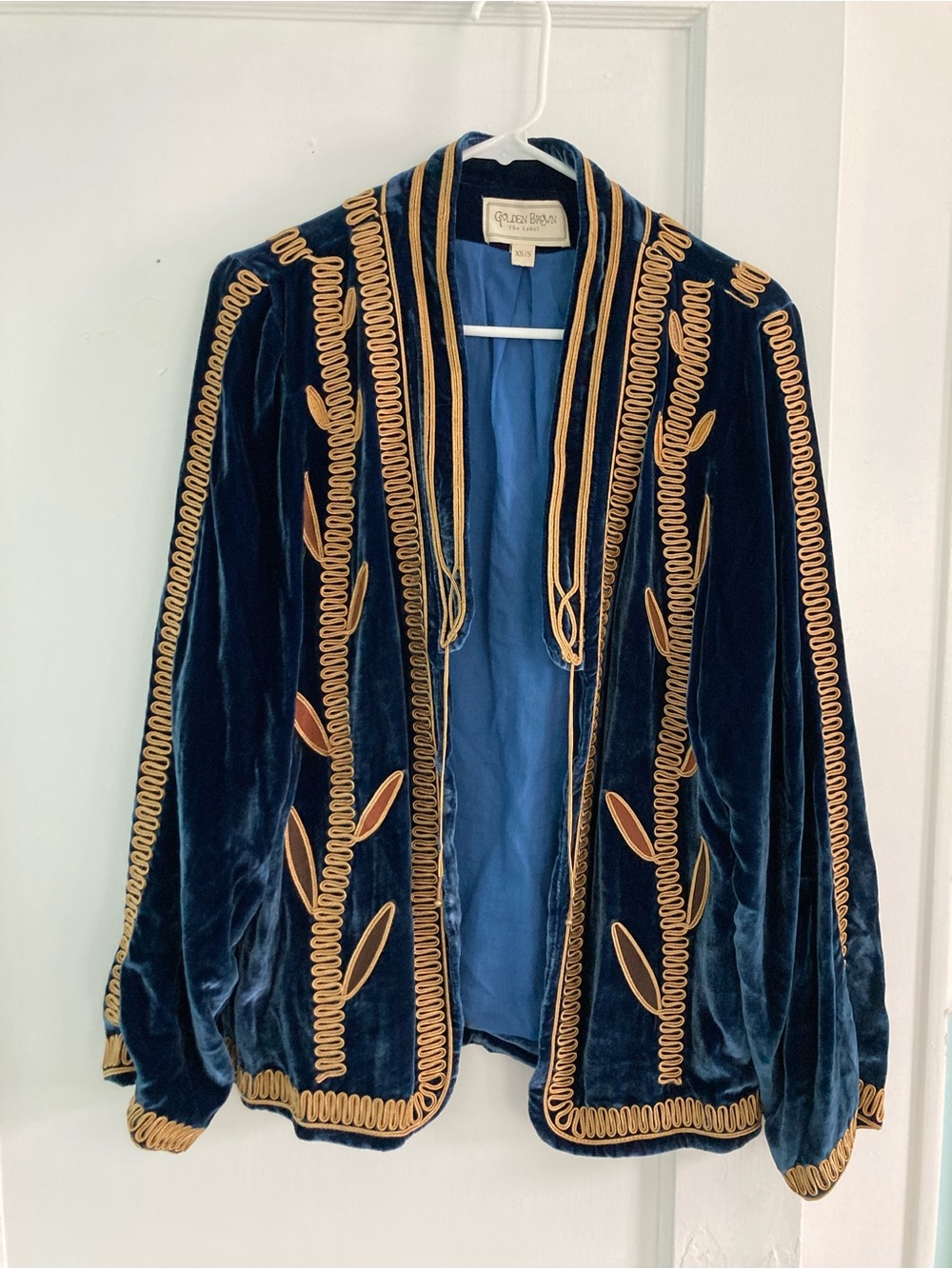 Golden Brown The Label Sugarman Velvet Jacket size XS/S - Picture 3 of 10
